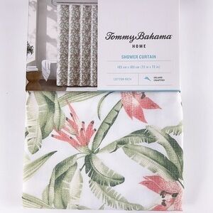 Tommy Bahama Tropical Shower Curtain - Green Orange - Cotton - 72" x 72" NEW